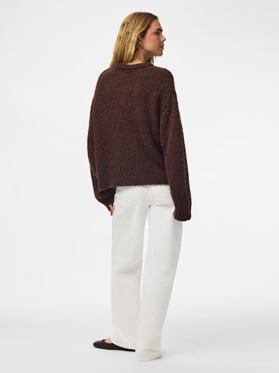 PIECES Sweter z dzianiny brązowy 146178 3