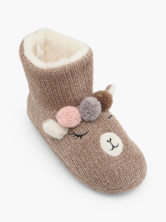 Casa mia Chaussons fourrés Taupe 151345 2