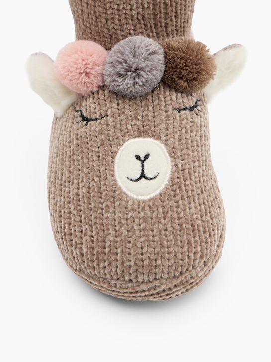 Casa mia Chaussons fourrés Taupe 151345 5