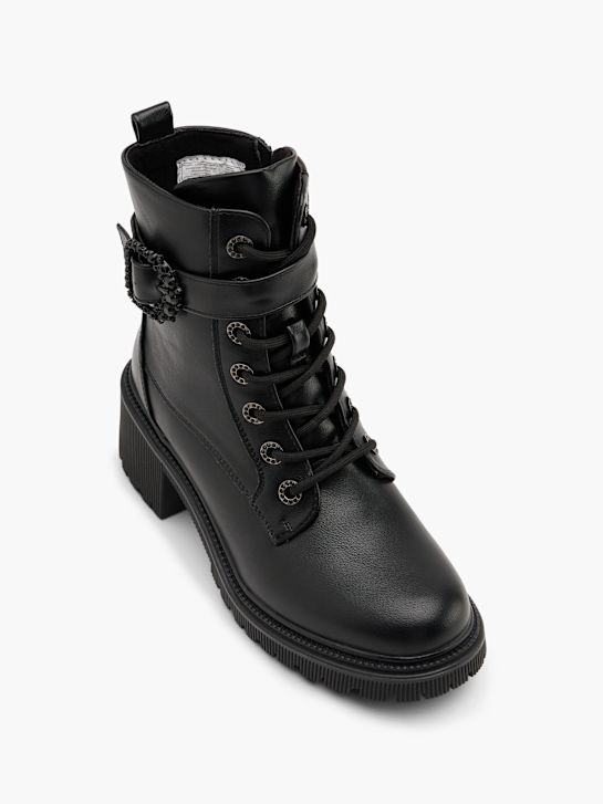 Tom Tailor Gležnjače s vezicama crna 157647 2