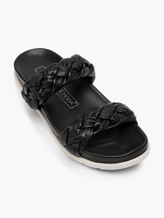 CAFE MODA Flache Pantolette Schwarz 165236 2