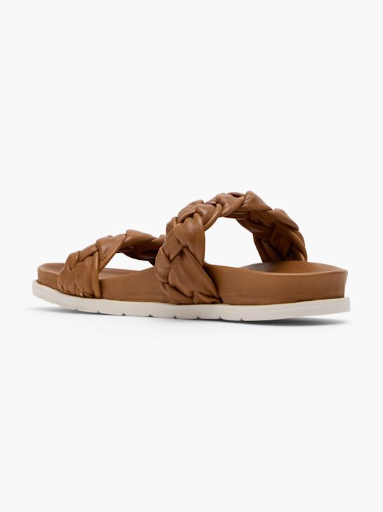 CAFE MODA Flache Pantolette Braun 165237 3