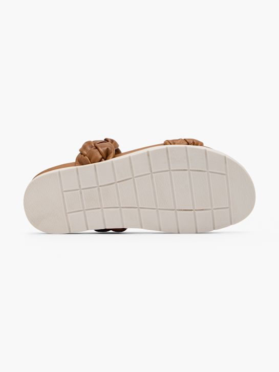 CAFE MODA Flache Pantolette Braun 165237 4