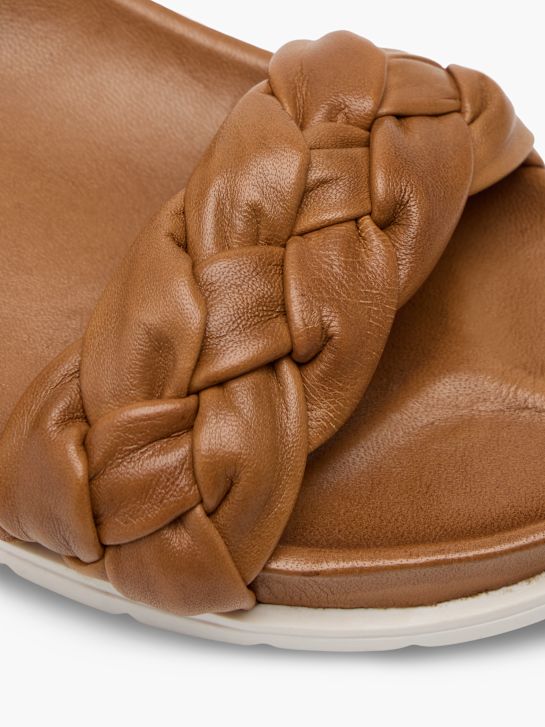 CAFE MODA Flache Pantolette Braun 165237 5