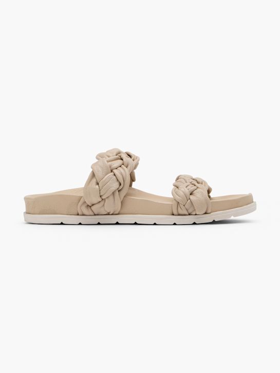 CAFE MODA Flache Pantolette Beige 165238 1