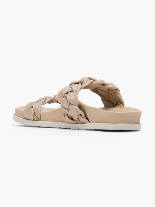 CAFE MODA Flache Pantolette Beige 165238 3