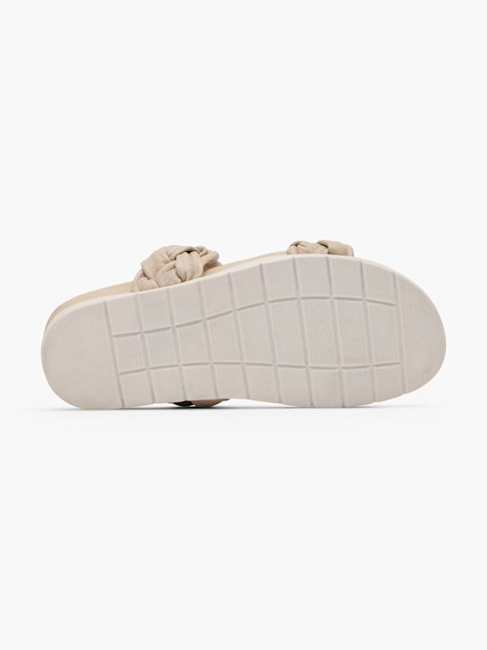 CAFE MODA Flache Pantolette Beige 165238 4