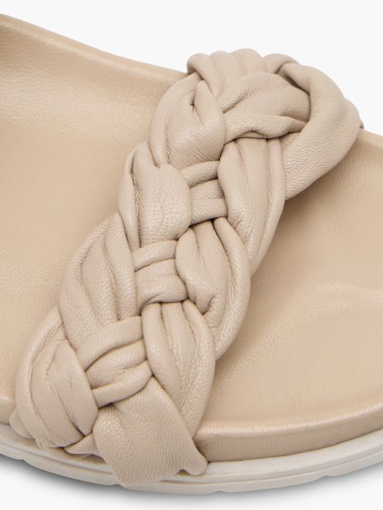 CAFE MODA Flache Pantolette Beige 165238 5