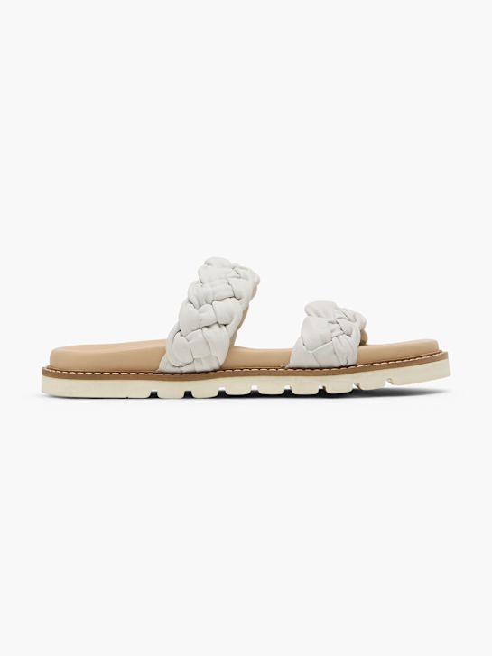 CAFE MODA Flache Pantolette Weiß 165239 1