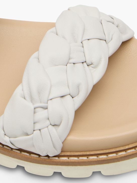 CAFE MODA Flache Pantolette Weiß 165239 5