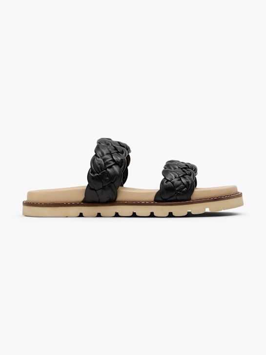 CAFE MODA Flache Pantolette Schwarz 165240 1