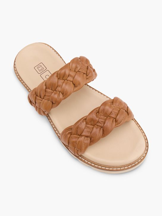 CAFE MODA Flache Pantolette Beige 165242 2