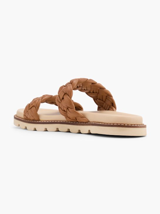 CAFE MODA Flache Pantolette Beige 165242 3