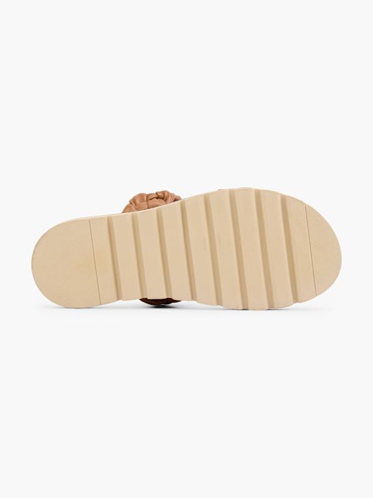 CAFE MODA Flache Pantolette Beige 165242 4