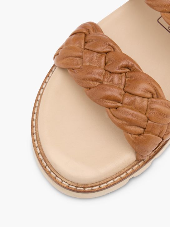 CAFE MODA Flache Pantolette Beige 165242 5
