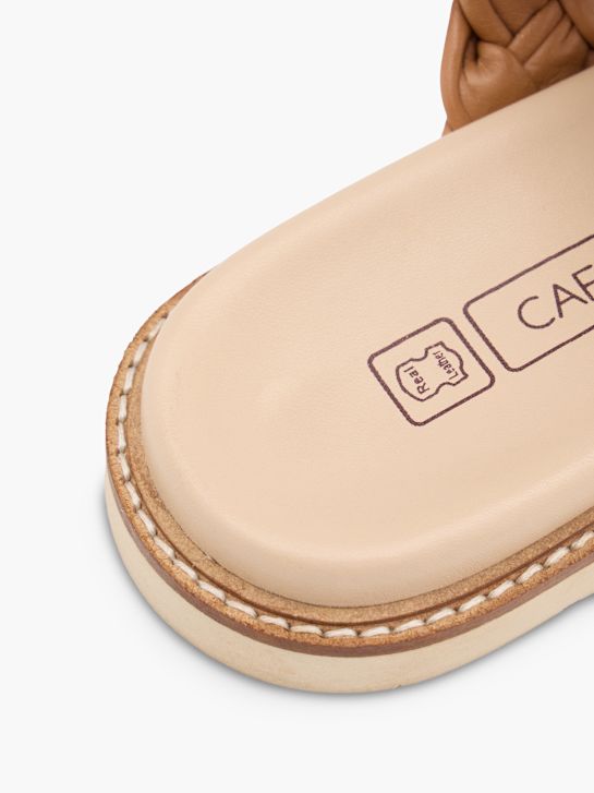 CAFE MODA Flache Pantolette Beige 165242 6