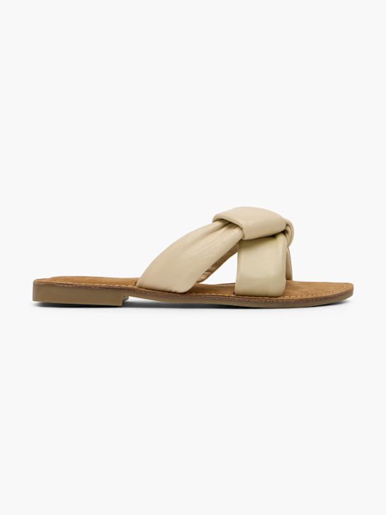CAFE MODA Flache Pantolette Offwhite 165241 1