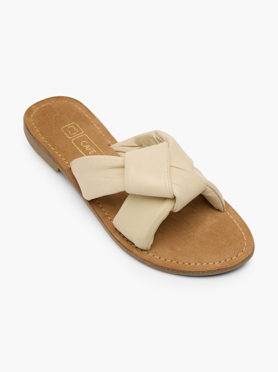 CAFE MODA Flache Pantolette Offwhite 165241 2