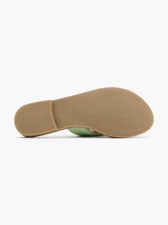 CAFE MODA Flache Pantolette Grün 165244 4