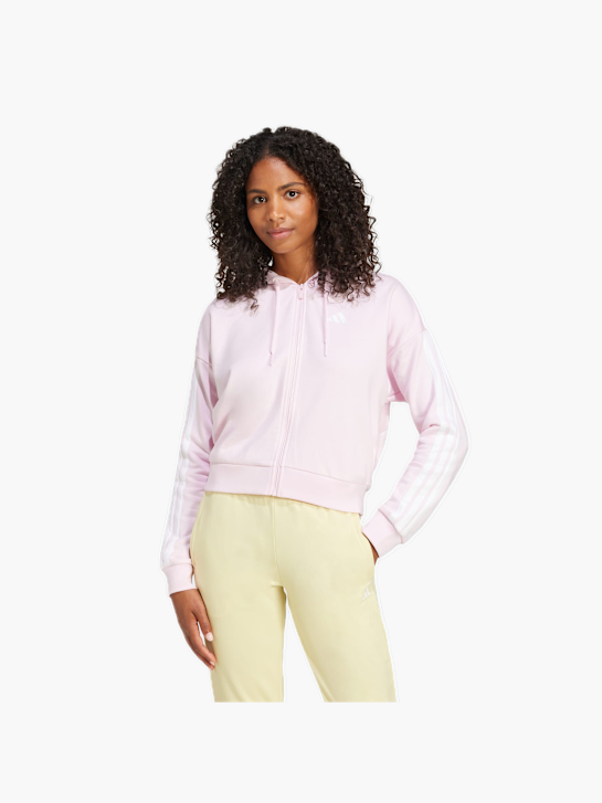 adidas Essentials 3-Streifen French Terry Kapuzenjacke Rosa 132580 2