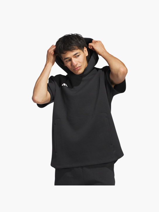 adidas Dugout Short Sleeve Hoodie – Genderneutral Schwarz 156231 2