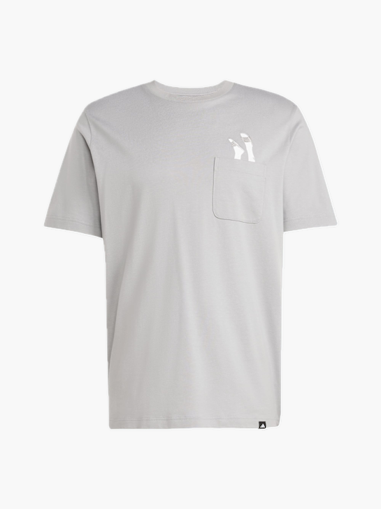 adidas Lounge Slides Graphic Pocket T-Shirt Grau 132194 1