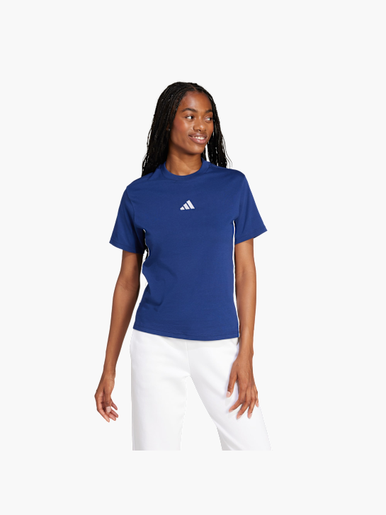 adidas Essentials 3-Streifen Cotton T-Shirt Blau 156472 2