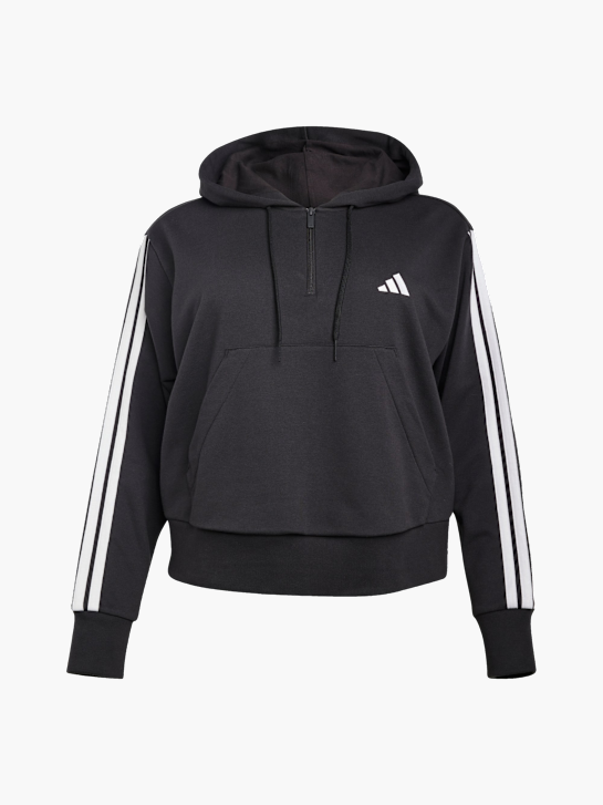adidas Essentials 3-Streifen French Terry Quarter-Zip Hoodie – Große Größen Schwarz 156467 1