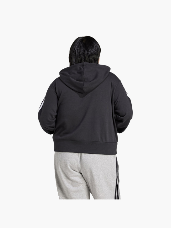 adidas Essentials 3-Streifen French Terry Quarter-Zip Hoodie – Große Größen Schwarz 156467 3