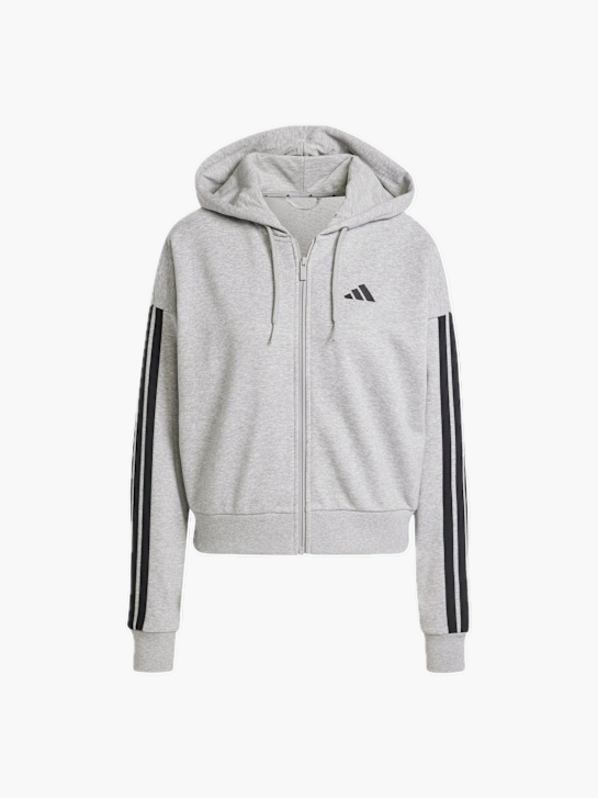 adidas Essentials 3-Streifen French Terry Kapuzenjacke Grau 132581 1