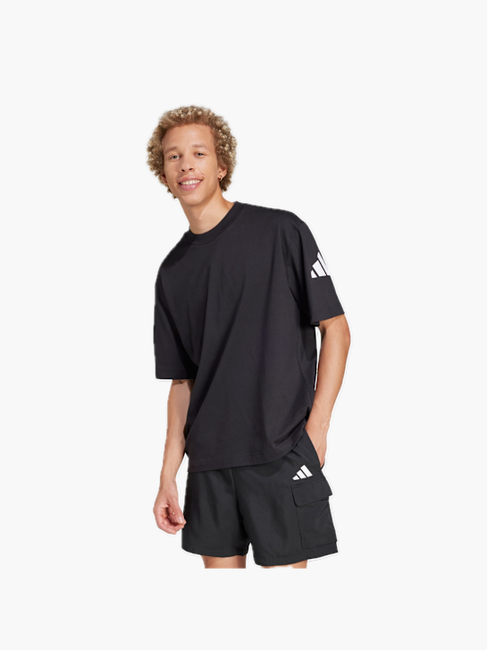 adidas Essentials Loose Fit 3 Bar Logo T-Shirt Schwarz 132300 2