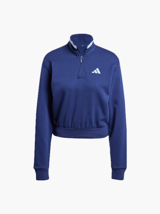 adidas Essentials Color Pop French Terry Crop Quarter-Zip Originals Jacke Blau 132675 1