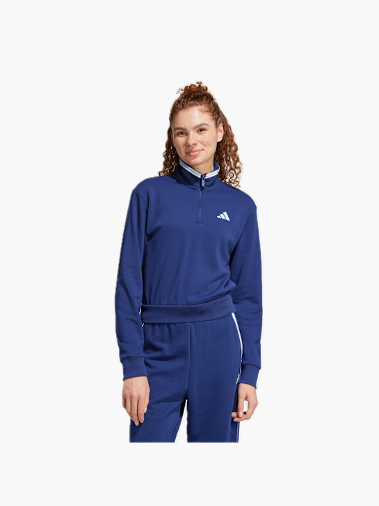 adidas Essentials Color Pop French Terry Crop Quarter-Zip Originals Jacke Blau 132675 2