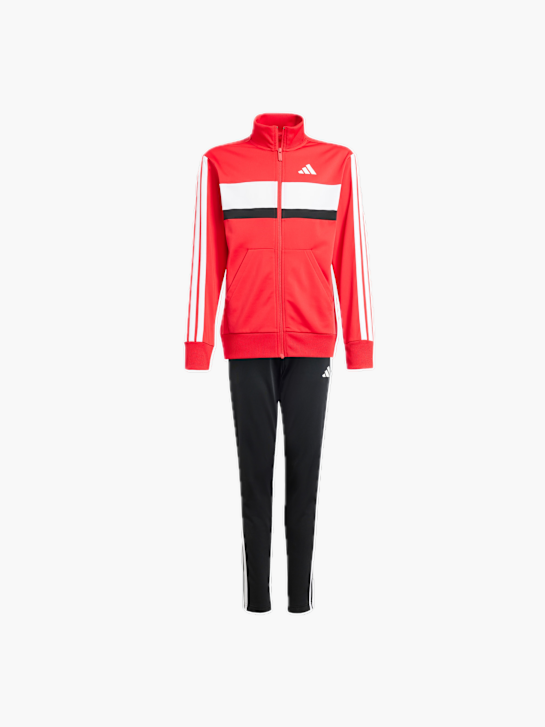 adidas Seasonal Essentials Tiberio 3-Streifen Tricot Kids Trainingsanzug Rot 132211 1