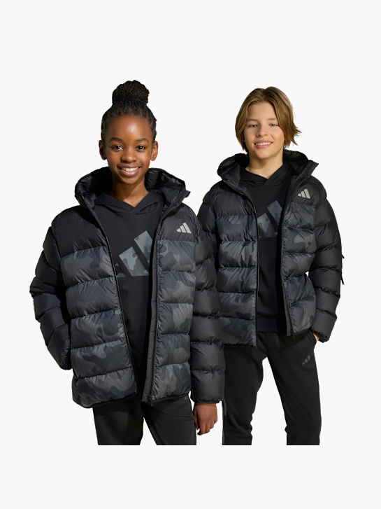adidas Synthetic Down Allover Print Jacke Kinder Schwarz 142222 2