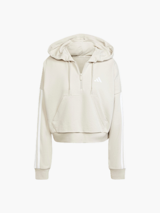 adidas Essentials 3-Streifen French Terry Quarter-Zip Hoodie Beige 132082 1
