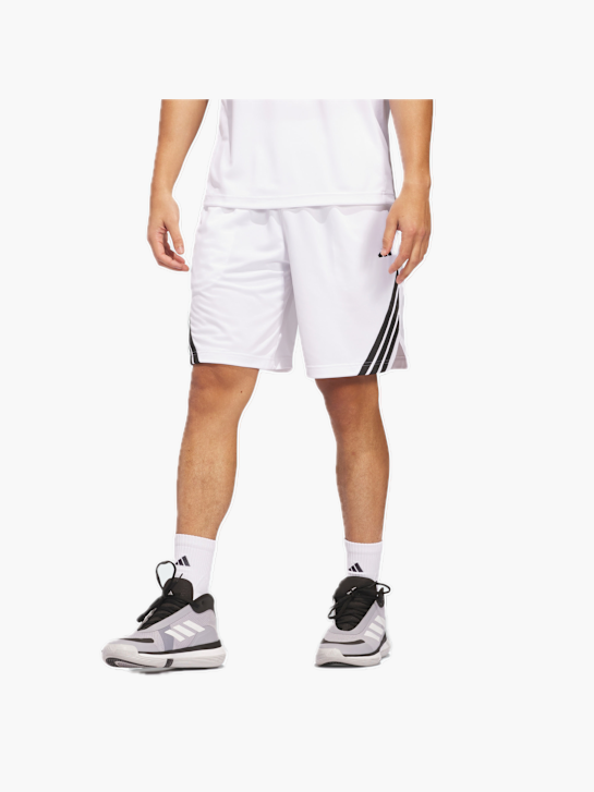 adidas Legends 3-Streifen Basketball Shorts Weiß 132180 2