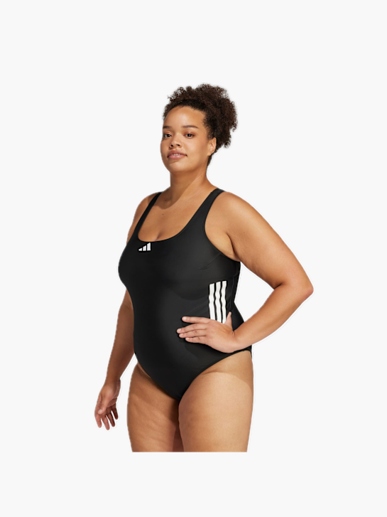 adidas 3-Streifen C-Back Badeanzug  Große Größen Schwarz 132274 2