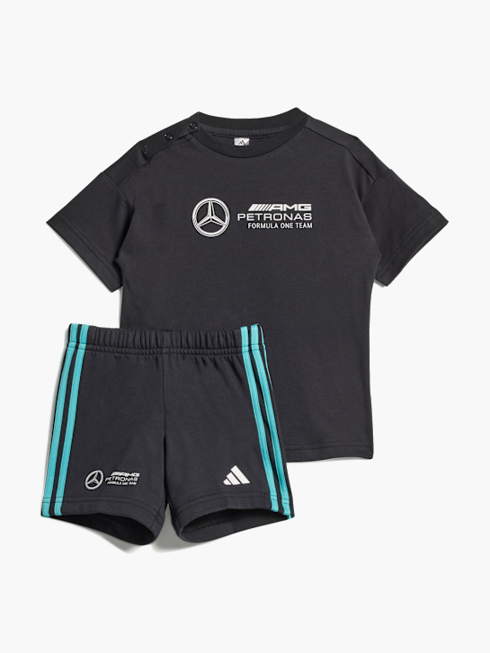 adidas MERCEDES - AMG PETRONAS FORMULA ONE TEAM DNA KIDS T-SHIRT UND SHORTS SET Schwarz 143355 1
