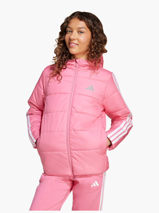 adidas Essentials 3-Streifen gefütterte Kinderjacke Pink 142225 2