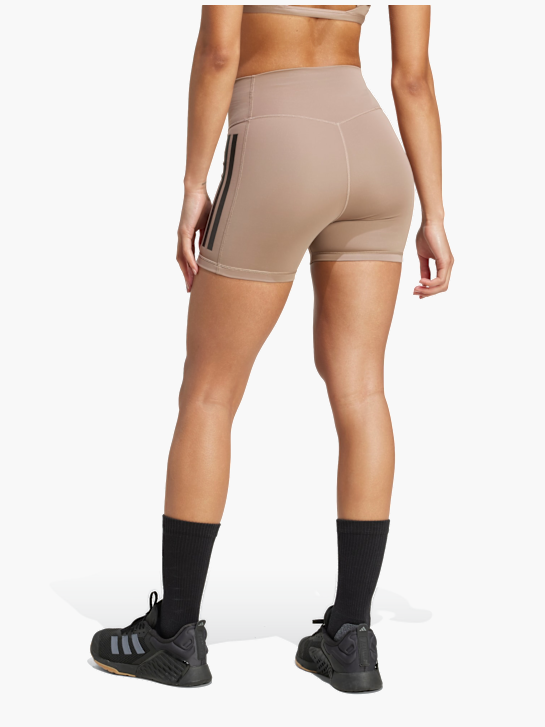 adidas Optimé 3-Streifen 1/4 kurze Leggings Braun 142732 3