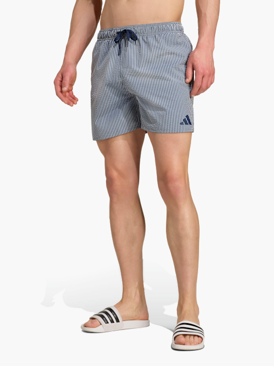 adidas Seersucker Gestreifte Badeshorts 5 Zoll Weiß 142217 2