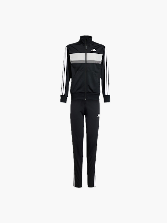 adidas Seasonal Essentials Tiberio 3-Streifen Tricot Kids Trainingsanzug Schwarz 132212 1