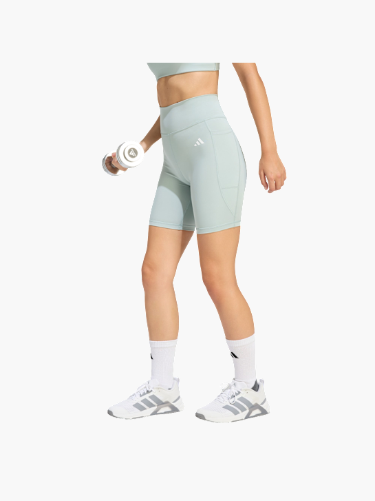 adidas Optimé Essentials kurze Leggings mit Tasche, 18 cm Grün 156241 2