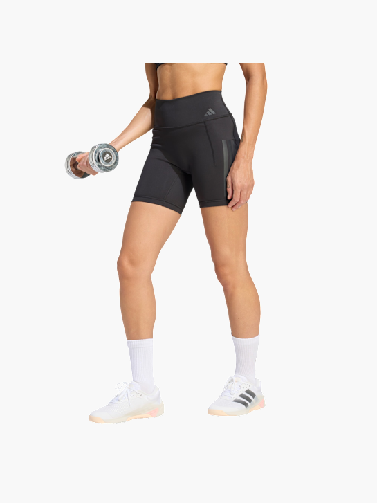adidas Optime Workout 3-Streifen kurze Leggings Schwarz 156892 2