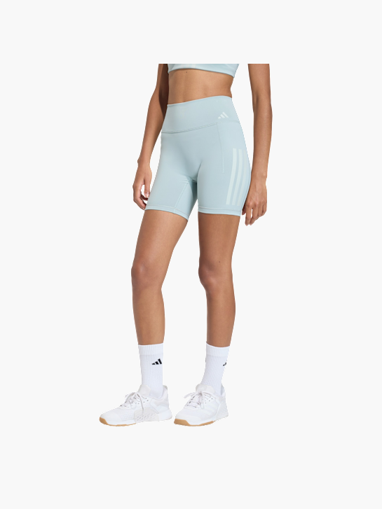 adidas Optime Workout 3-Streifen kurze Leggings Grün 156893 2
