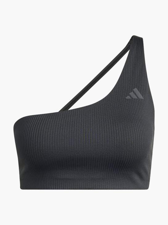 adidas Optime Workout Rib One-Shoulder-BH mit leichtem Halt Schwarz 156199 1