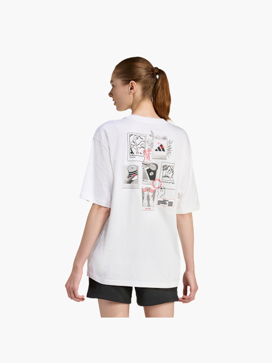 adidas MINI EMBROIDERY OVERSIZED GRAPHIC T-SHIRT Weiß 156929 3