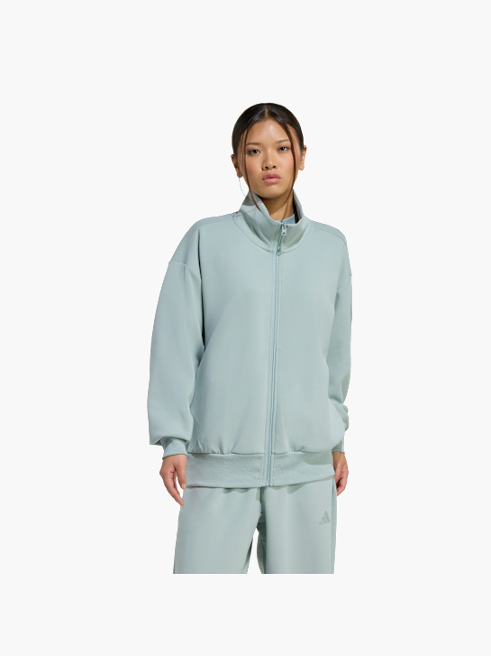 adidas Soft Lux Oberteil, durchgehender Reißverschluss, locker geschnitten Grün 156333 2