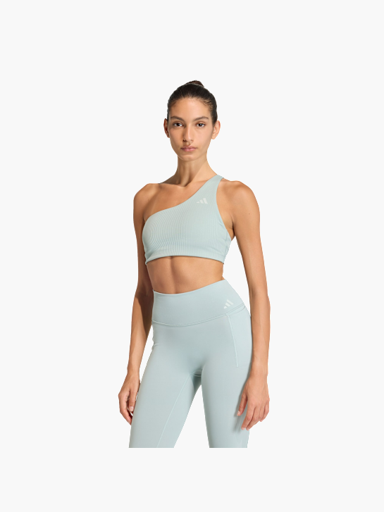 adidas Optime Workout Rib One-Shoulder-BH mit leichtem Halt Grün 156201 3